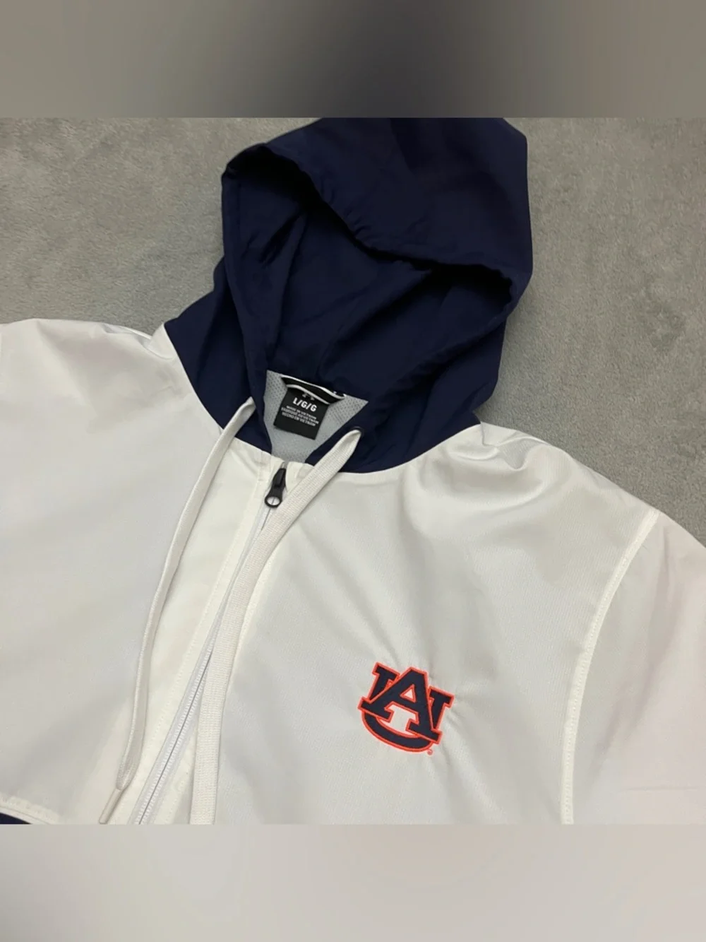 Under Armour Auburn Tigers Jacket Mens Large White Full Zip Hoodie